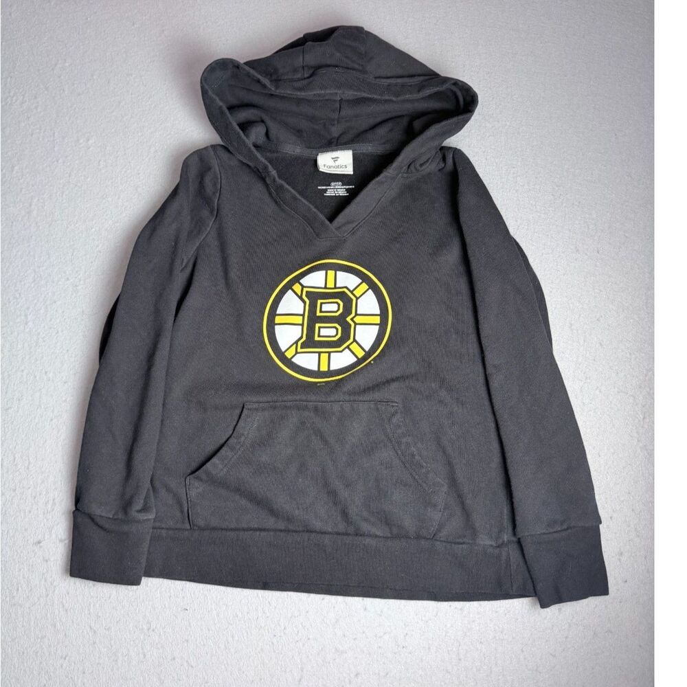 Women's Fanatics Boston Bruins Hockey NHL Black Hooded Sweatshirt Size Small